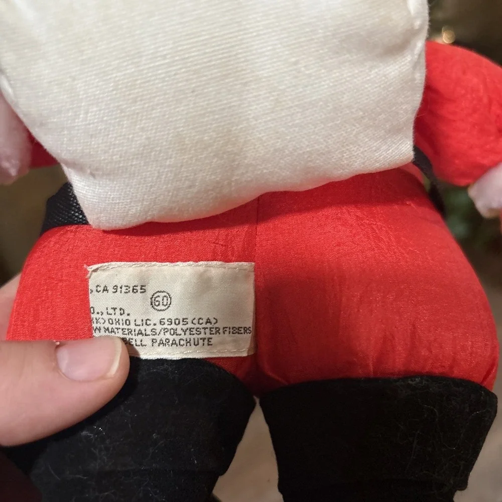 Vtg Applause Christmas Reindeer Santa bell Plush Parachute‎ Stuffed Animal Toys